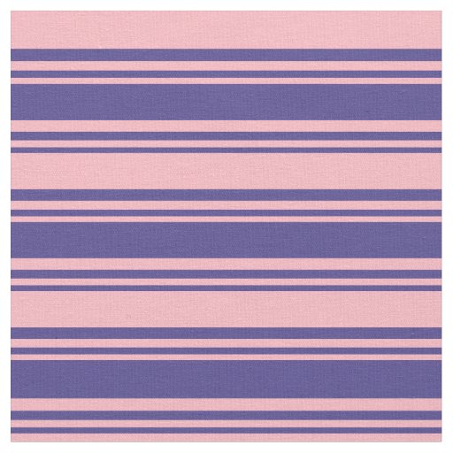 Dark Slate Blue & Light Pink Stripes Fabric