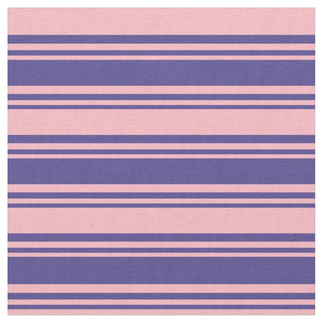 Dark Slate Blue & Light Pink Stripes Fabric (Close Up)