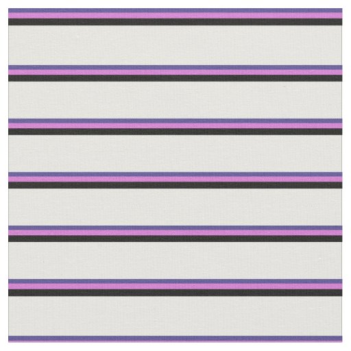 Dark Slate Blue, Orchid, Black & White Lines Fabric