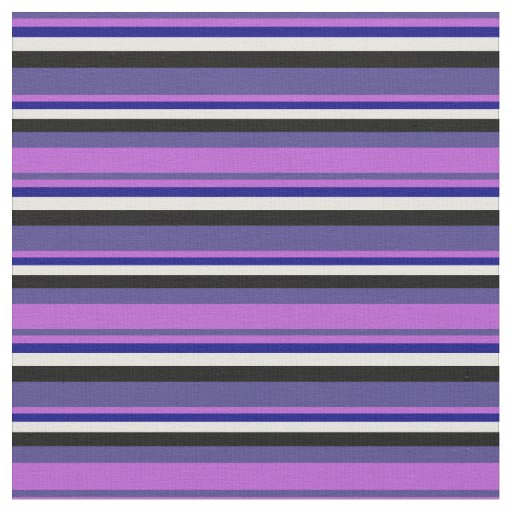 Dark Slate Blue, Orchid, Blue, Beige, and Black Fabric