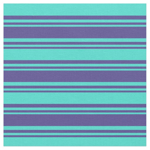 Dark Slate Blue & Turquoise Colored Lines Fabric