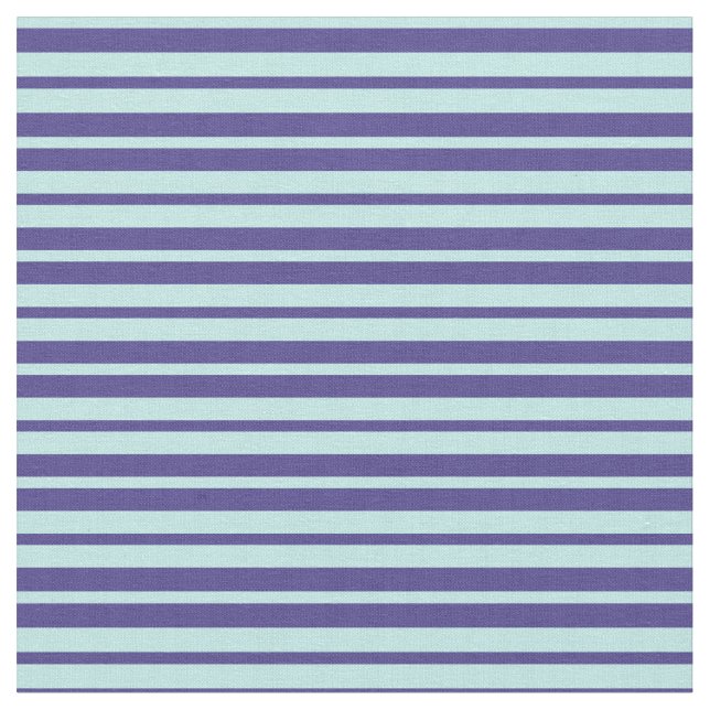 Dark Slate Blue & Turquoise Colored Stripes Fabric (Close Up)
