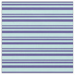 [ Thumbnail: Dark Slate Blue & Turquoise Lined Pattern Fabric ]