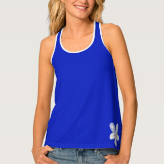 Dark Slate Blue, White Orchid Tank Top