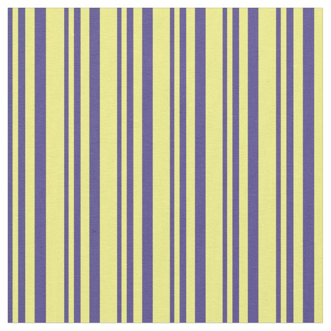 Dark Slate Blue & Yellow Colored Lines Fabric (Close Up)