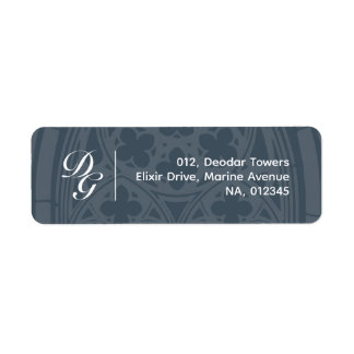 Dark Slate Elegant Classic Gothic Minimal Wedding Label