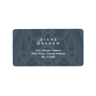 Dark Slate Elegant Gothic Classic Wedding Label