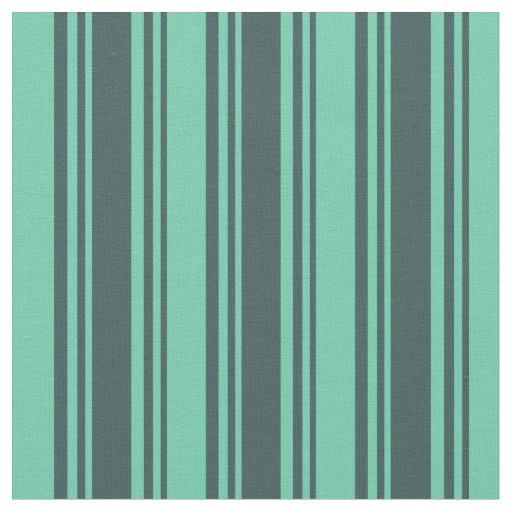 Dark Slate Gray and Aquamarine Stripes Fabric