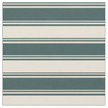 [ Thumbnail: Dark Slate Gray and Bisque Colored Stripes Fabric ]