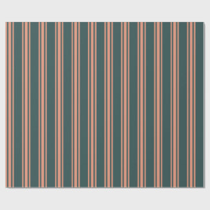 Dark Slate Gray and Dark Salmon Colored Pattern Wrapping Paper