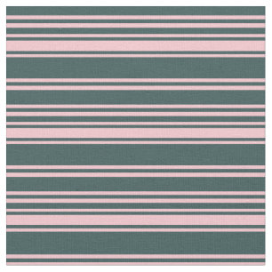 Dark Slate Gray and Pink Striped Pattern Fabric