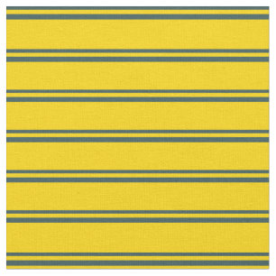 Dark Slate Gray and Yellow Colored Lines Pattern Fabric