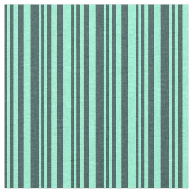Dark Slate Gray & Aquamarine Colored Lines Fabric (Close Up)