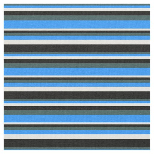 Dark Slate Gray, Blue, Light Yellow, and Black Fabric