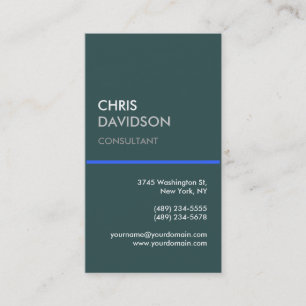 Dark Slate Gray Blue Line Business Card