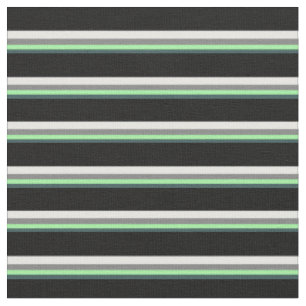 Dark Slate Gray, Green, Gray, White & Black Lines Fabric