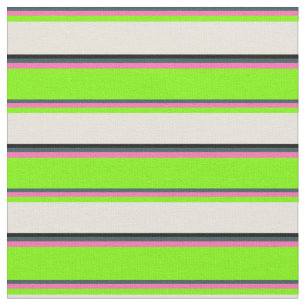 Dark Slate Gray, Hot Pink, Green, Beige, and Black Fabric