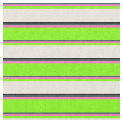 Dark Slate Gray, Hot Pink, Green, Beige, and Black Fabric