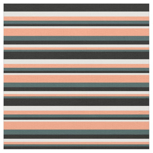 Dark Slate Gray, Light Salmon, White, and Black Fabric