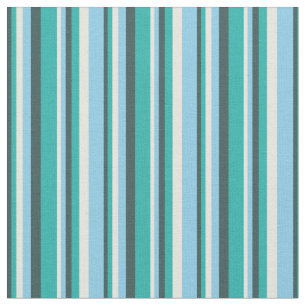 Dark Slate Gray, Light Sea Green, Beige & Sky Blue Fabric