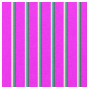 Dark Slate Gray, Light Sea Green, Bisque & Fuchsia Fabric
