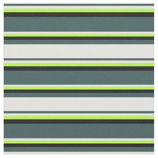 Dark Slate Gray, Light Yellow, Light Green & Black Fabric