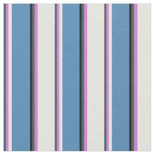 Dark Slate Gray, Orchid, Light Cyan, Blue & Black Fabric