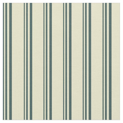 Dark Slate Gray & Pale Goldenrod Stripes Pattern Fabric