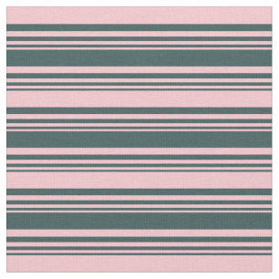 Dark Slate Gray & Pink Lines Pattern Fabric