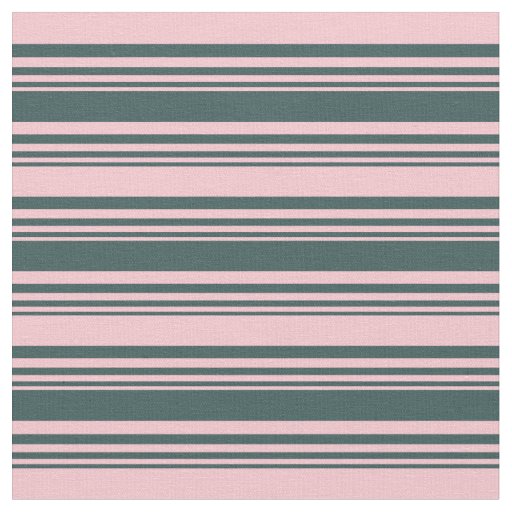 Dark Slate Gray & Pink Lines Pattern Fabric