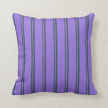 [ Thumbnail: Dark Slate Gray & Purple Colored Lines Pillow ]
