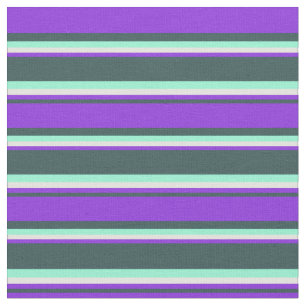 Dark Slate Gray, Purple, Light Yellow & Aquamarine Fabric