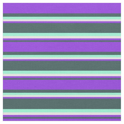 Dark Slate Gray, Purple, Light Yellow & Aquamarine Fabric