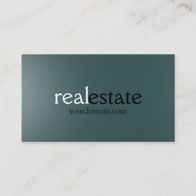 Dark Slate Gray Real Estate Agent Business Card (Front)