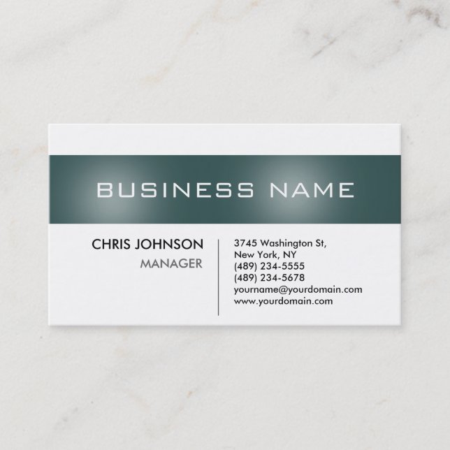 Dark Slate Gray Stripe White Charm Business Card (Front)
