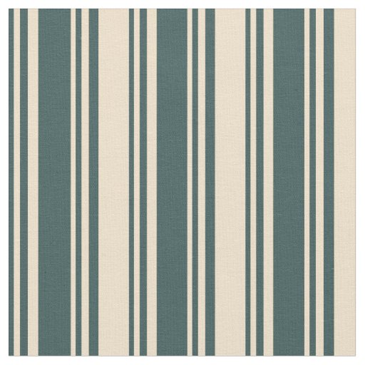 Dark Slate Gray & Tan Colored Stripes Fabric