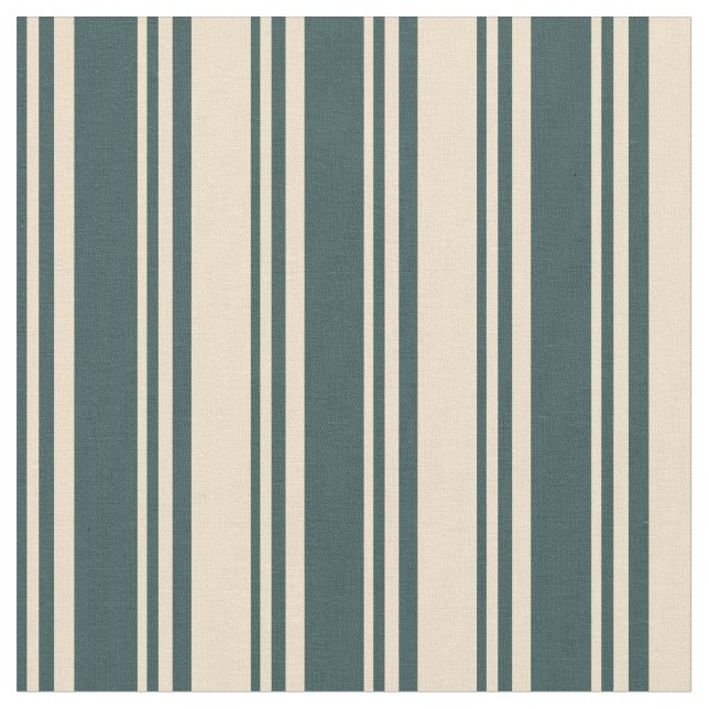 Dark Slate Gray & Tan Colored Stripes Fabric (Close Up)
