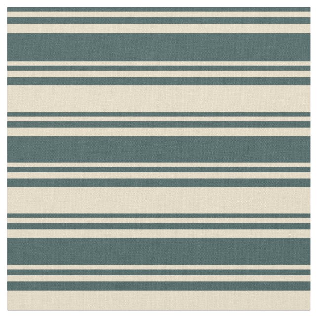 Dark Slate Gray & Tan Lines/Stripes Pattern Fabric (Close Up)