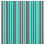 [ Thumbnail: Dark Slate Gray & Turquoise Colored Pattern Fabric ]