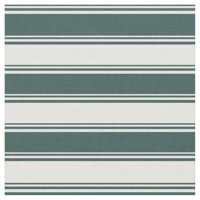 Dark Slate Gray & White Lined/Striped Pattern Fabric (Close Up)