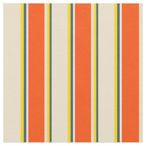 Dark Slate Gray, Yellow, Tan, Red, and White Fabric