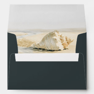 Dark Slate Green Script Return Address Wedding Envelope
