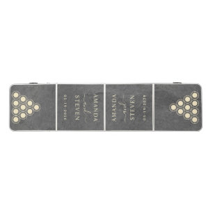 Dark Slate Stone Couple Names with Date Beer Pong Table