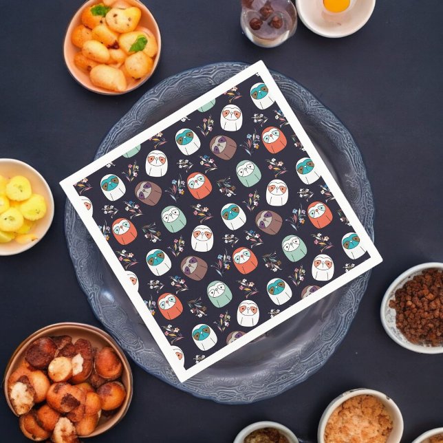 Dark Sloth  Napkins (dinner napkin)