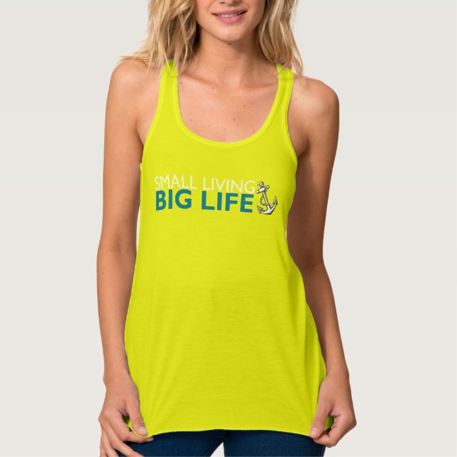 Dark Small Living, Big Life Women's Racerback Tank (Front)