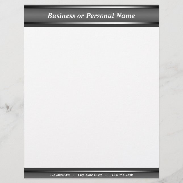 Dark Sophisticated Gray letterhead (Front)