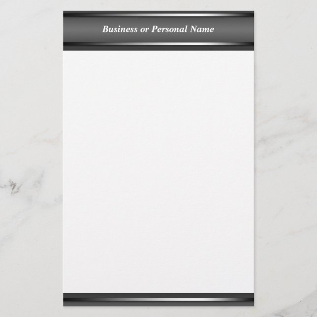 Dark Sophisticated Gray stationery (Front)