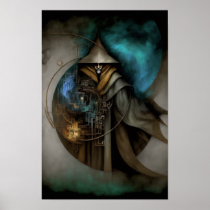 Dark Sorcerer Fantasy Poster Wizard Decor