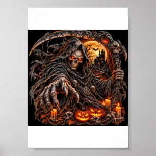 Dark Sorcerer – Halloween Shadow Master T-Shirt Poster