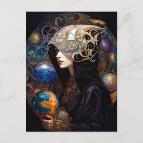 Dark Sorceress Witch Fantasy Art Postcard